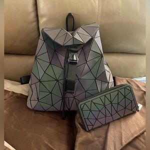 Reflective backpack and wallet